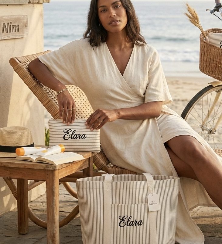 Striped Organic Cotton Shopper