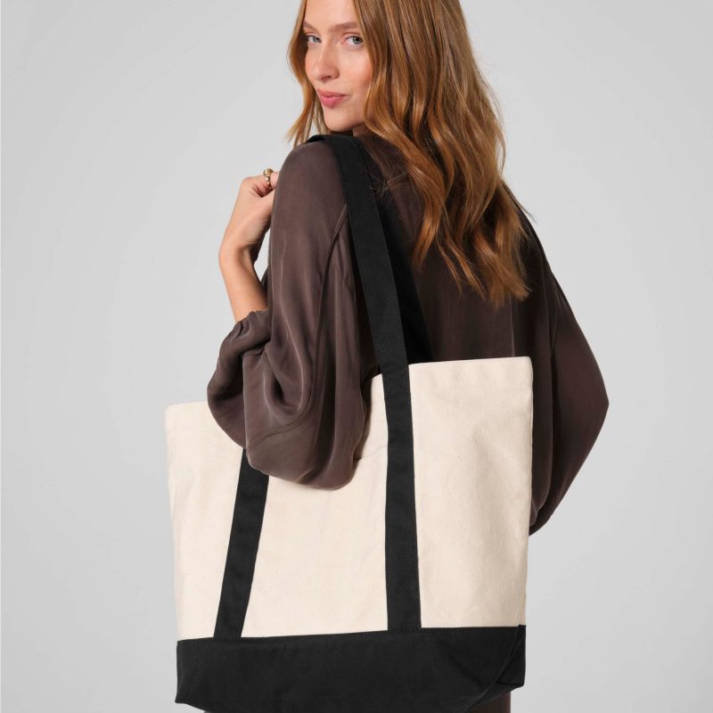 Personalised Organic Varsity Shopper Bag | Custom Printed