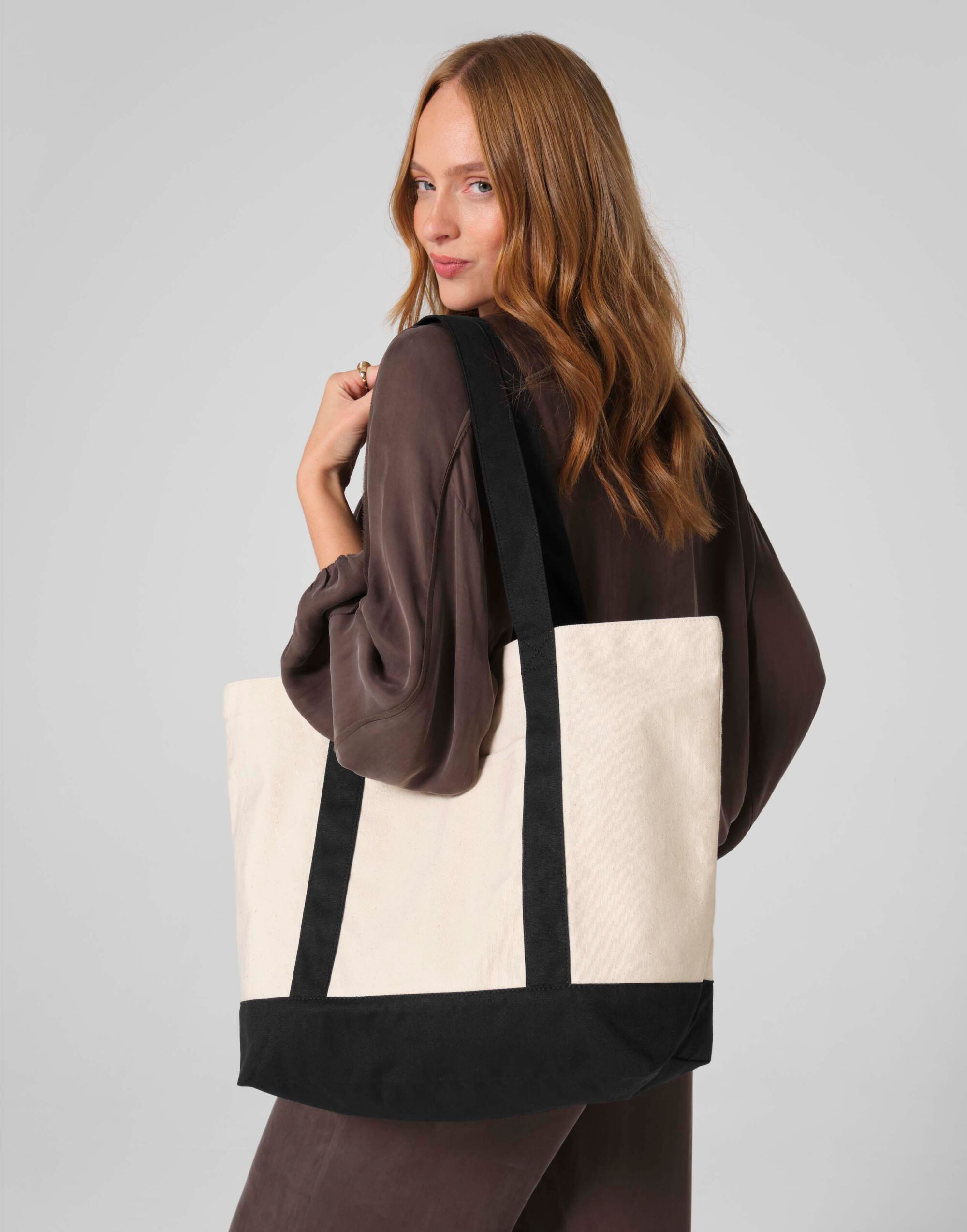 Personalised Organic Varsity Shopper Bag | Custom Printed